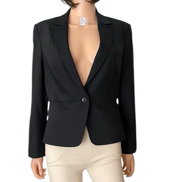Talbots Jackets & Blazers - Vintage Talbots Luxe Italian Black Wool Fabric Blazer made in Japan